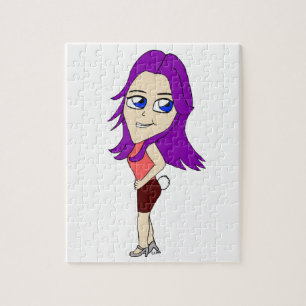 chibi girl with a bunny tail jigsaw puzzle