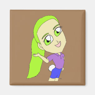chibi girl with a bunny tail magnet
