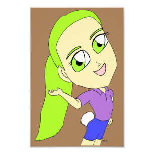 chibi girl with a bunny tail   photo print