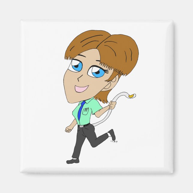 chibi girl with a tail  magnet (Front)