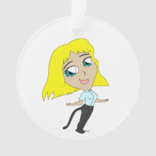 chibi girl with a tail     ornament