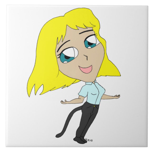 chibi girl with a tail   tile (Front)