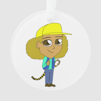 chibi girl with a tiger tail ornament