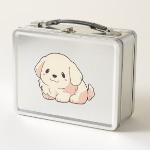 Chibi Golden Retriever Puppy Metal Lunch Box