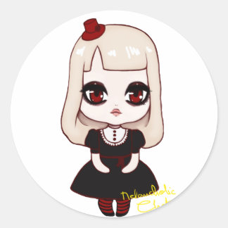 Chibi goth loli classic round sticker