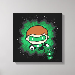 Chibi Green Lantern Flying Through Space Canvas Print
