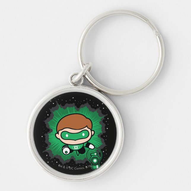 Chibi Green Lantern Flying Through Space Keychain (Front)