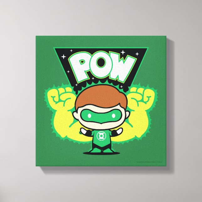 Chibi Green Lantern Forming Giant Fists Canvas Print (Front)