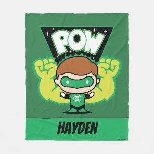 Chibi Green Lantern Forming Giant Fists Fleece Blanket