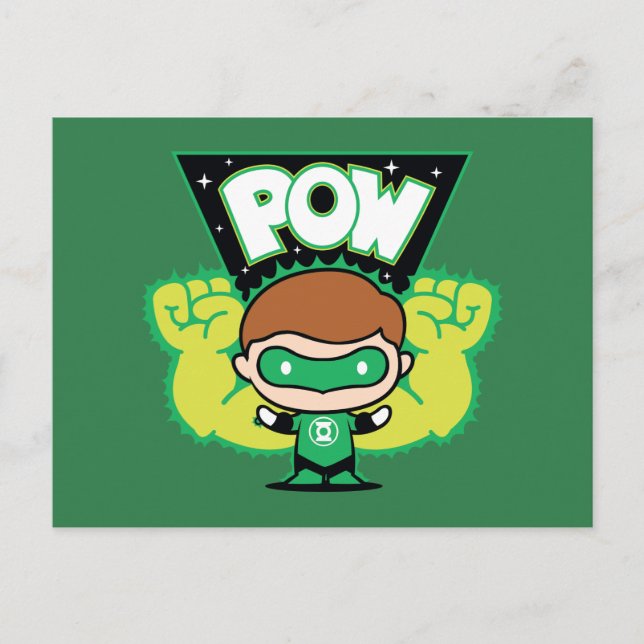 Chibi Green Lantern Forming Giant Fists Postcard (Front)