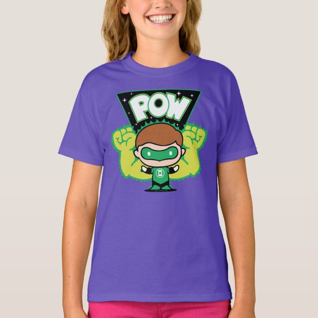 Chibi Green Lantern Forming Giant Fists T-Shirt (Front)