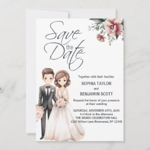 Chibi Groom et Faire-part de mariage de mariée