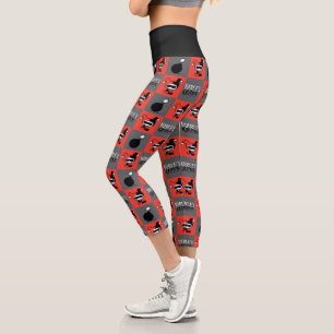 Chibi Harley Quinn Chequered Pattern Capri Leggings