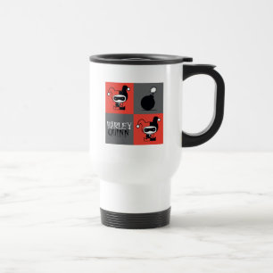 Chibi Harley Quinn Chequered Pattern Travel Mug