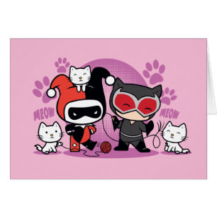 Chibi Harley Quinn & Chibi Catwoman Avec Chats