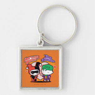 Chibi Harley Quinn & Chibi Joker Hearts Keychain