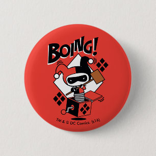 Chibi Harley-Quinn-In-A-Box With Hammer 2 Inch Round Button