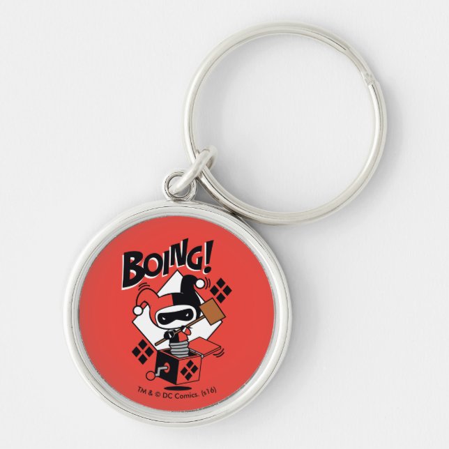 Chibi Harley-Quinn-In-A-Box With Hammer Keychain (Front)