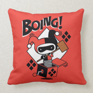Chibi Harley-Quinn-In-A-Box With Hammer Throw Pillow