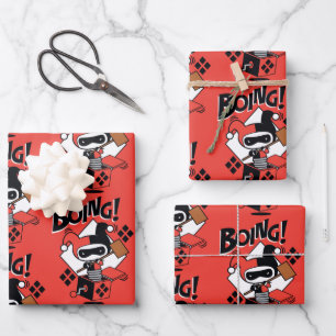 Chibi Harley-Quinn-In-A-Box With Hammer Wrapping Paper Sheet