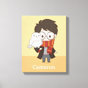 Chibi HARRY POTTER™ & Hedwig Canvas Print