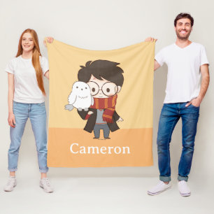 Chibi HARRY POTTER™ & Hedwig Fleece Blanket