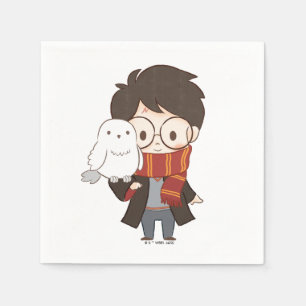 Chibi HARRY POTTER™ & Hedwig Napkin