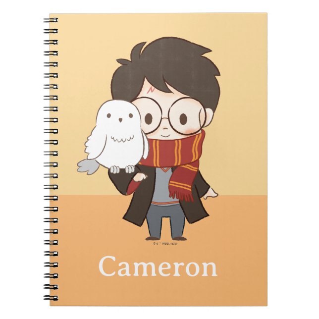 Chibi HARRY POTTER™ & Hedwig Notebook (Front)