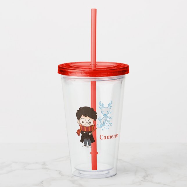 Chibi HARRY POTTER™ Patronus Acrylic Tumbler (Front)