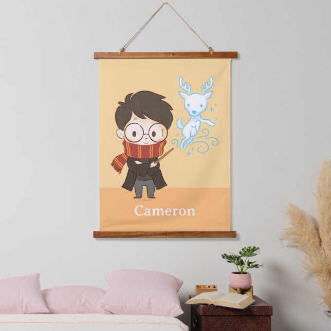 Chibi HARRY POTTER™ Patronus Hanging Tapestry (Bedroom)