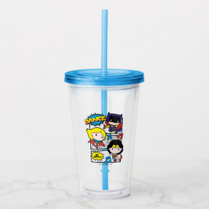 Chibi Heroes Dancing Acrylic Tumbler