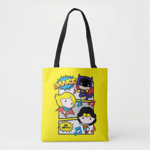 Chibi Heroes Dancing Tote Bag