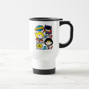 Chibi Heroes Dancing Travel Mug