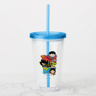 Chibi Heroes Ready For Action! Acrylic Tumbler
