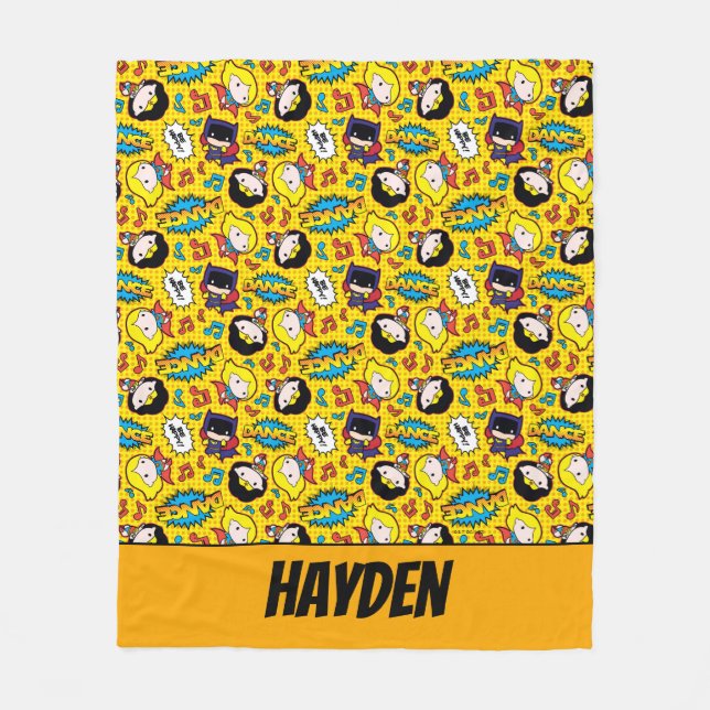Chibi Heroine Dance Pattern Fleece Blanket (Front)