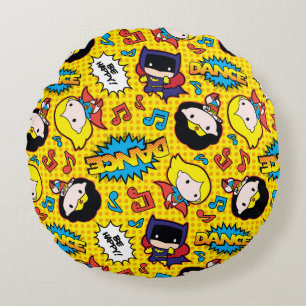 Chibi Heroine Dance Pattern Round Pillow