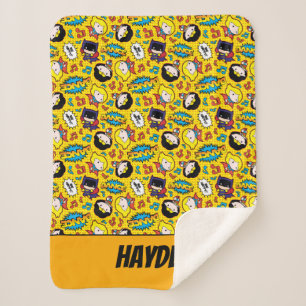 Chibi Heroine Dance Pattern Sherpa Blanket