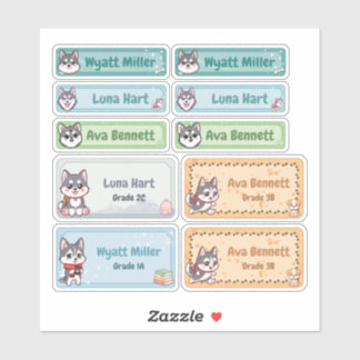 Chibi Husky Name Labels