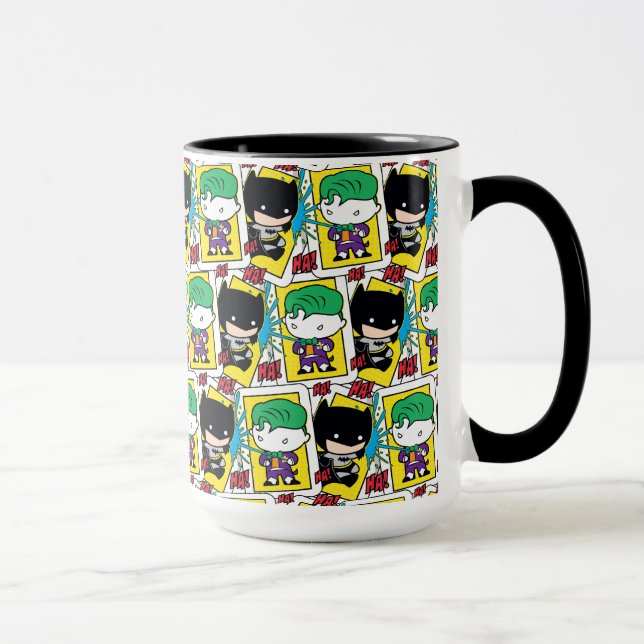 Chibi Joker and Batman Playing Card Pattern Mug (Right)
