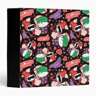 Chibi Joker and Harley Heart Pattern Binder