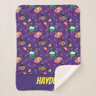 Chibi Joker and Harley Pattern Sherpa Blanket