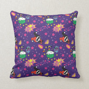 Chibi Joker and Harley Pattern Throw Pillow