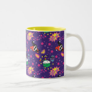 Chibi Joker and Harley Pattern Two-Tone Coffee Mug