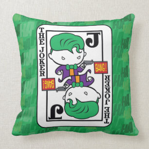 Chibi Joker Playing Card Throw Pillow