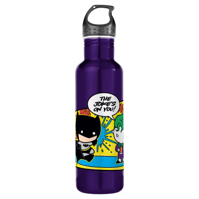 Chibi Joker Pranking Chibi Batman 710 Ml Water Bottle (Front)