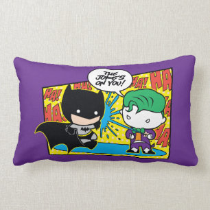 Chibi Joker Pranking Chibi Batman Lumbar Pillow