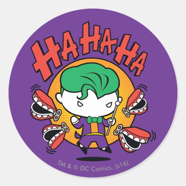 Chibi Joker With Toy Teeth Classic Round Sticker (Front)