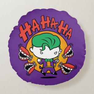 Chibi Joker With Toy Teeth Round Pillow