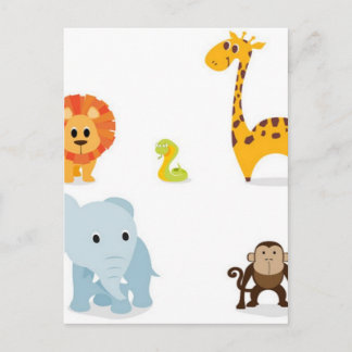 Chibi Jungle Animals design Postcard