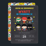 Chibi Justice League Chalkboard Birthday Invitatio Invitation<br><div class="desc">Invite all your family and friends to your child's Birthday with these chalkboard Chibi Justice League invitations. Personalize by adding all your party details!</div>